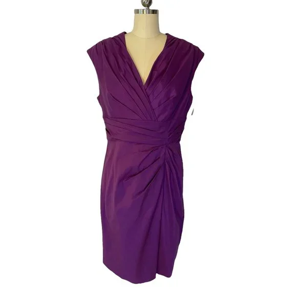 suzi chin for maggy boutique purple dress Suzi Chin for Maggy Boutique Purple Grape Sheath Midi Dress 8 Stretch  Sleeveless